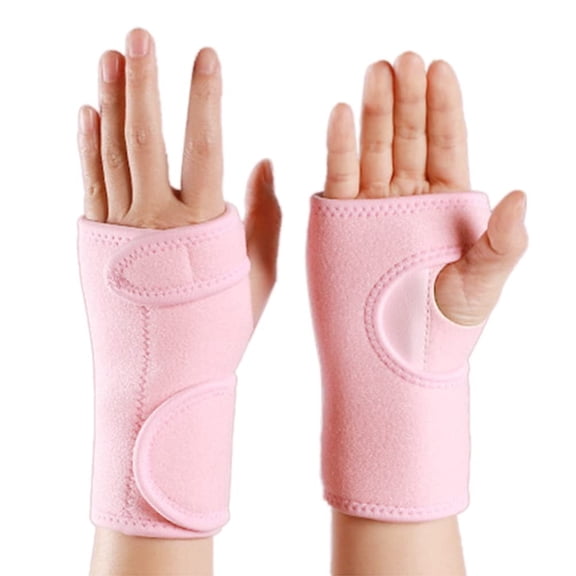 2-Pack Wrist Brace with Steel Support - Adjustable Carpal Tunnel Wrist Splint for Night Sleep,One Size,Pink