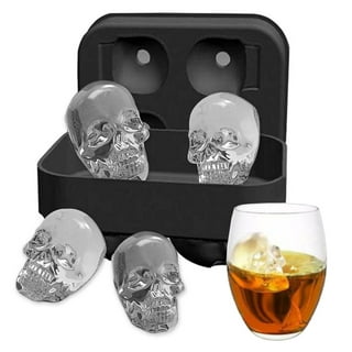 Heldig 3D Skull Silicone Ice Cube Mold, Funny Ice Skull Mold for Whiskey,  Cocktails, Liqueur and Juice DrinksB 