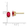 thumbnail image 4 of Auriga Fine Jewelry 14K Yellow Gold Oval Ruby Stud Earrings for Women (L- 0.24 inch, W- 0.16 inch), 4 of 6