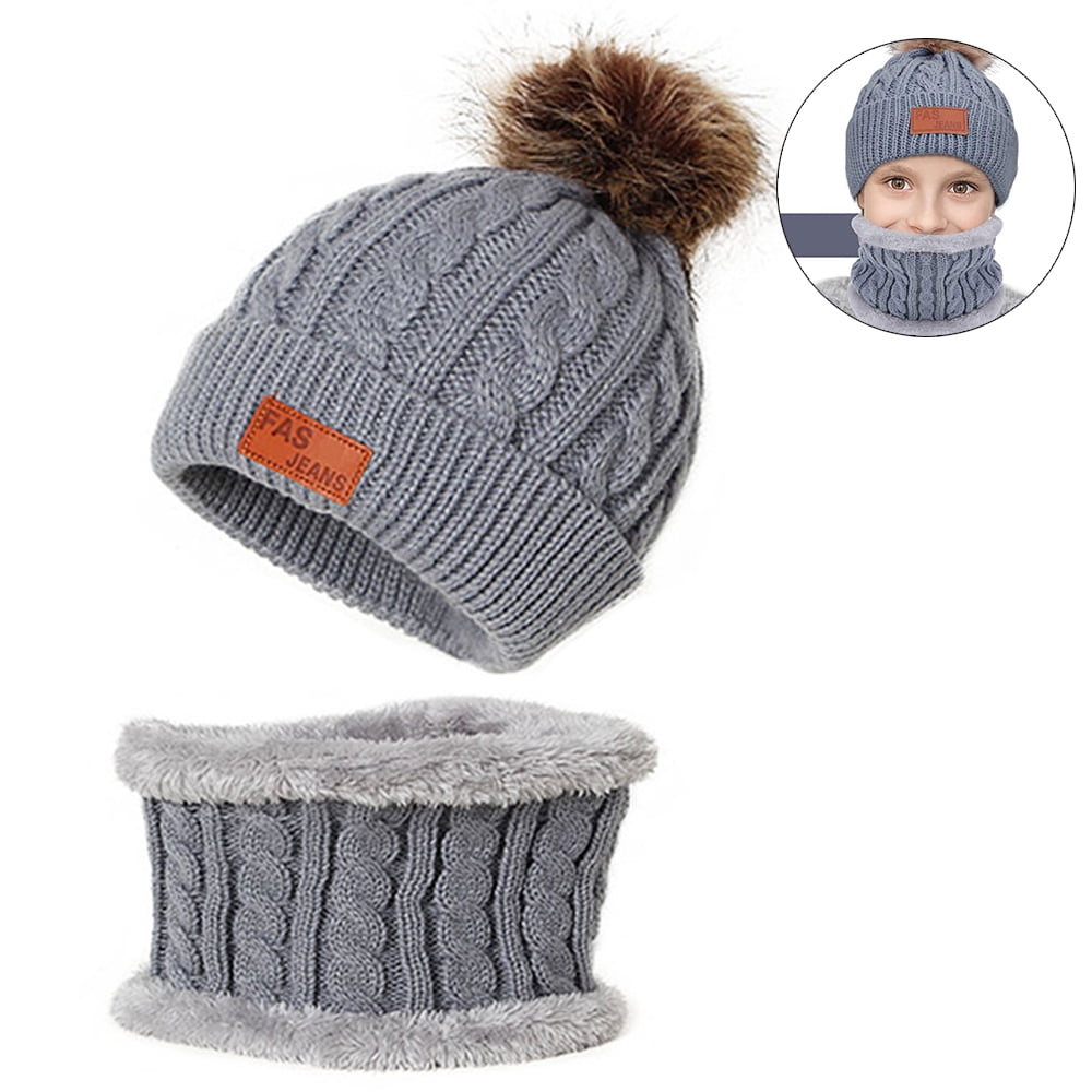 Girls Hats Knit Winter Hat \u0026 Scarf Set 
