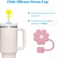 thumbnail image 4 of Paquete de 3 compatibles con vaso Stanley de 30 y 40 onzas, tapa de pajita de flores de 10 mm, lindas fundas de pajita de silicona, protectores de pajita, tapas de pajita de silicona suave de varias f, 4 of 4