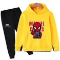 thumbnail image 3 of Ropa de moda de primavera y otoño para niños, sudaderas con capucha y pantalones con estampado de dibujos animados de Marvel Spiderman, conjuntos de 2 piezas, trajes deportivos informales para niños y, 3 of 5