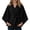 Black, variant on Wrap Poncho Cape Coat for Women Casual V Neck Batwing 3/4 Sleeve Tied Cloak Jacket Loose Solid Color Fall Winter Elegant Outerwear S