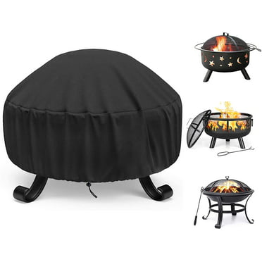 Sunnydaze Round Outdoor Fire Pit Cover, 48 Inch Fire Pit Table Cover
