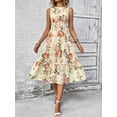 thumbnail image 3 of Floral Printed Panelled Sleeveless A-Line Maxi Dress for Women, 3 of 10