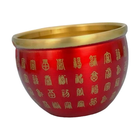 

Small Treasure Wealth Fortunate Cornucopia Bowl Feng Shui Ornament Decor Attract Wealth and Good Luck Sculpture Desktop for Home Office Red
