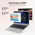 thumbnail image 4 of 15.6" Laptop Computer Intel Pentium Gold 6500Y up to 3.4GHz 16GB RAM 512GB SSD Full HD Display Privacy Camera WiFi5 Portable Office Notebook for Work and Study, 4 of 6