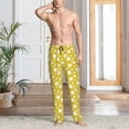 thumbnail image 2 of Mens Pajama Pants Bottoms with Pockets - Tulips Flowers Yellow White Comfy Mens Pj Pants, Soft Men Lounge Pants, 2 of 5