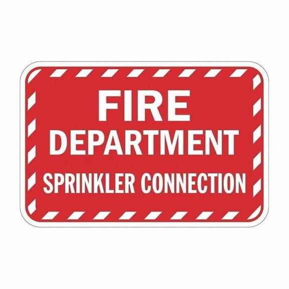 Lyle Rflctv Fire Connection Sign,12x18in,Alum T1-1821-EG_18x12