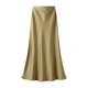 thumbnail image 1 of Falda de satén de cintura alta para mujer - Vestido elegante con cremallera y corte en A - Poliéster - M-XL, 1 of 2