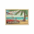 thumbnail image 1 of Travel Wall Art with Frame, Havana Cuba Themed Retro Poster Like Graphic with Vintage Car on Tropical Beach, Printed Fabric Poster for Bathroom Living Room, 35" x 23", Multicolor, by Ambesonne, 1 of 2