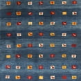 thumbnail image 1 of Ahgly Company Indoor Square Contemporary Dark Blue Grey Blue Abstract Area Rugs, 8' Square, 1 of 6