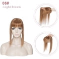 thumbnail image 5 of MY-LADY Hair Toppers for Women Real Human Hair with Bangs 3 Clip In Remy Topper Hairpiece for Thin Hair Natural Looking Hair Extensions 12inch #06 Light Brown, 5 of 8