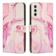 thumbnail image 3 of Dteck For Samsung Galaxy A13 5G Painted Marble PU Leather Case,Stylish Shockproof Soft TPU Flip Wallet Card Slots Holder Rugged Cover with Wrist Strap.For Samsung Galaxy A13 5G,Rosegold, 3 of 10