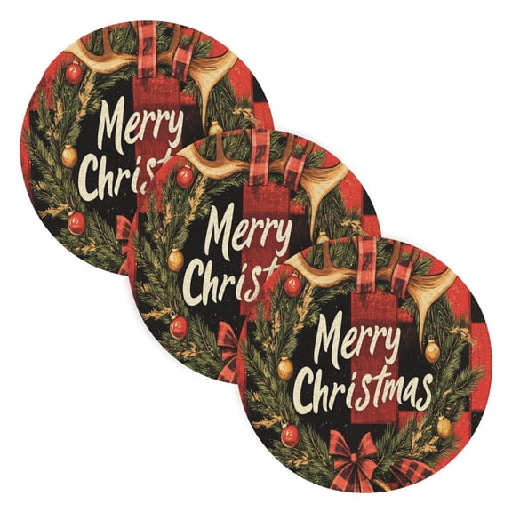 BZSMCE Mats for Pots,Pans Place Elegant Christmas Print Simple Style Pattern Pot Mats