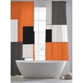thumbnail image 5 of Burnt Orange Black Sheer Curtains 108 Inch Length 2 Panels Set for Living Room/Bedroom, Modern Abstract Geometric Semi Curtain Sheers Drapes Rod Pocket Curtains Window Treatment Set 52''x108''x2, 5 of 7