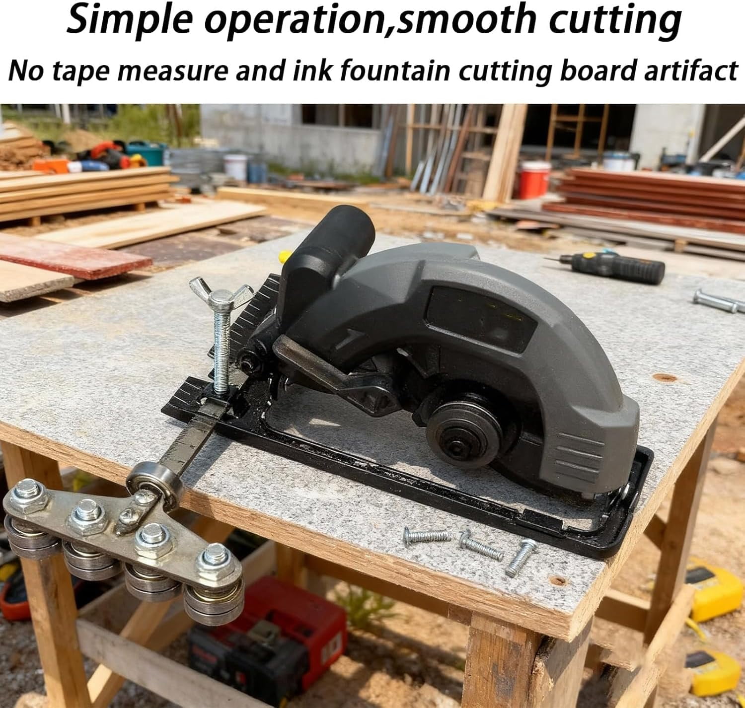 Guia Para Sierra Circular, Circular Saw Cutting Guide, Positioning Calipers for Precise Measurement, Made Of Stainless Steel, With Measuring Scale, for Circular Skill Hand Saw