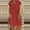 Red, variant on Kiplyki Women's Summer Dresses 2024 Loose V-Neck Solid Short Sleeve And Linen Dress