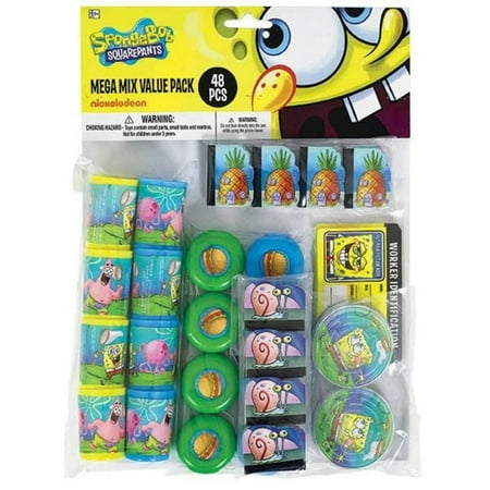 Spongebob Birthday Party Favors - SpongeBob Mega Mix Favor Pack (For 8 Guests) - Party Supplies
