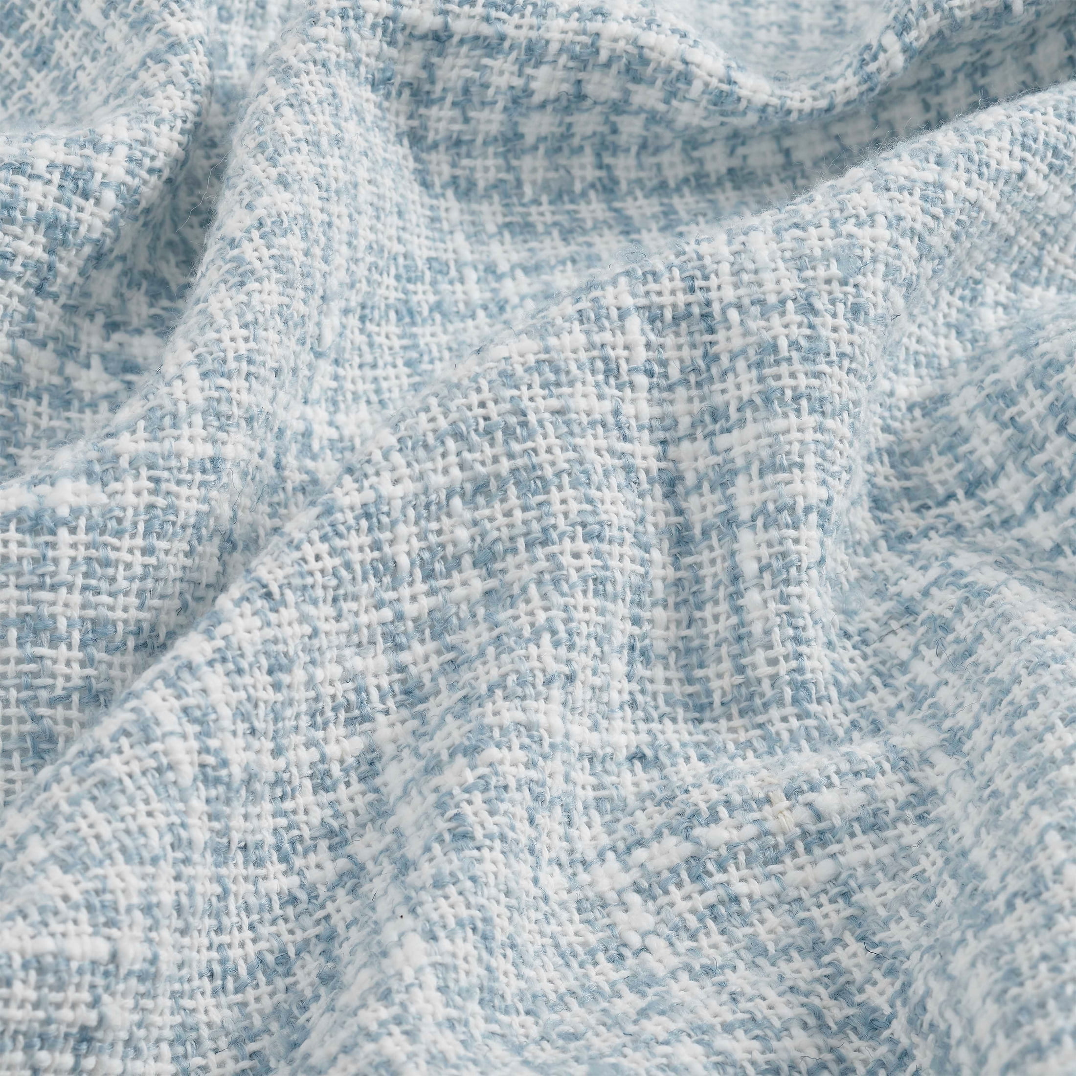 My Texas House Casey Blue Marled Tassel Cotton Polyester Throw, 50" x 70"