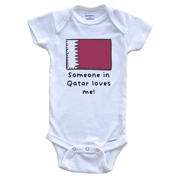 Someone in Qatar Loves Me Qatari Flag Cute Baby Bodysuit