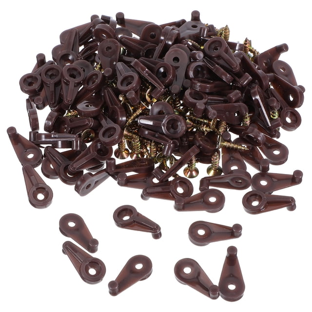 Minkissy 100Sets Brown Glass Door Retainer Clips with Screws for Bathroom Wardrobe Mirror Installation