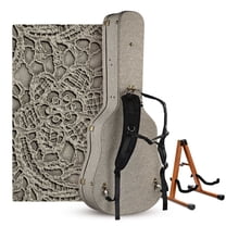 Yescom Acoustic Guitar Hard Case with Folding Stand Backpack Strap & Folding Stand Fits 40" 41" Dreadnought, 2026 Exclusive Edition Rococo GainsBoro