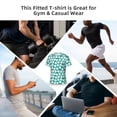 thumbnail image 6 of Bixox Men's Green Baseball Printed Short Sleeve Skinny Athletic T-Shirt, 6 of 6
