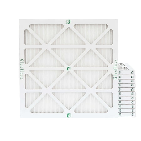 

12 Pack of 20x22x1 MERV 13 Pleated Air Filters by Glasfloss. Actual Size: 19-1/2 x 21-7/8 x 7/8