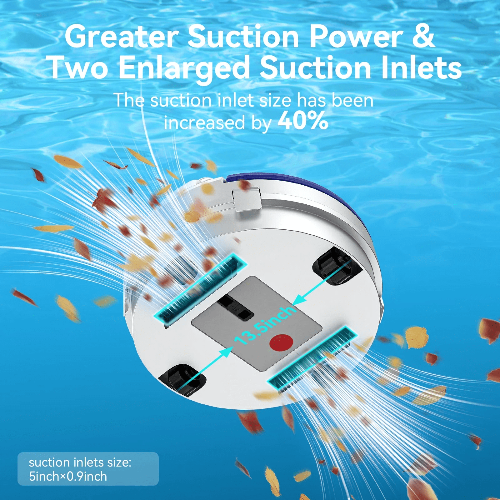 Poolease Cordless Robotic Pool Cleaner, Dual 45W Motors, 2L Debris Bin, Automatic Pool Vacuum, 40% Larger Suction Inlets for Inground & Above Ground Pools