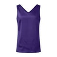 thumbnail image 7 of Akiihool Womens Silk Satin Tank Tops V Neck Casual Cami Sleeveless Camisole Blouses Summer Basic Tank Shirt (Purple,S), 7 of 7