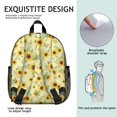 thumbnail image 5 of Sunflower and Leaf Yellow Pattern Backpack for School, Cute School Bag with Adjustable Shoulder Straps and Padded Back, 13.8"x11.4"x6", 5 of 5
