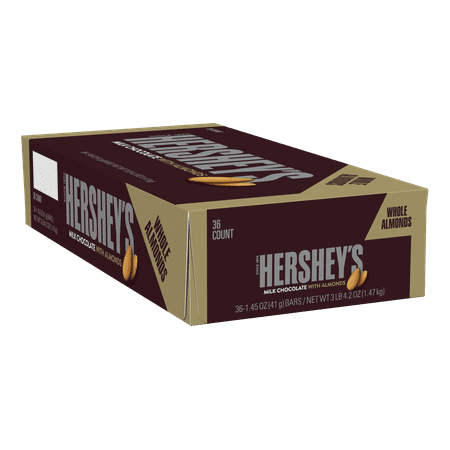 hershey chocolate milk almonds bar candy box bars oz ct walmart