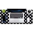 thumbnail image 4 of Extended Gaming Mouse Pad (35.4x15.7 in), Large Stable Rubber Base Mousepad with Stitched Edges, Keyboard Mouse Mat Desk Pad for Work, Game, Office, Home - Black and White Polka Dot, 4 of 6