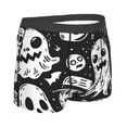 thumbnail image 2 of Rateoe Black White Spooky Ghosts Mens Boxer Briefs Poly Spandex Performance Boxer Briefs Underwear Hem Boxer Briefs - XX-Large, 2 of 8