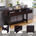 thumbnail image 4 of 52 inch Sofa Table with 3 Drawers, Narrow Long Console Table with Solid Wood Legs, Modern Entryway Table with Storage for Living Room, Espresso, 4 of 8