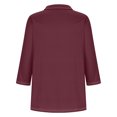 thumbnail image 3 of iHengLiXing Tops for Women Plus Size Women's Color Matching T-shirt V-neck Lapel 3/4 Sleeve Top, 3 of 4