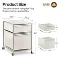 thumbnail image 2 of Cottinch 2 Drawers Accent Cabinet Metal Storage Cabinets with 4 Wheels,Rolling Cabinet Organizer for Home Office,White, 2 of 8