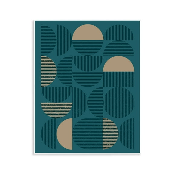 Stupell Industries Deco Arches Blue & Beige Abstract Painting Unframed Art Print Wall Art, 11 x 14