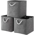 thumbnail image 1 of Cube de Rangement en Tissu, Panier Cube de Rangement, Boîte de Rangement Pliable pour Jouets, Vêtements 25 X 25 X 25 cm (Ensemble de 3, Gris), 1 of 6