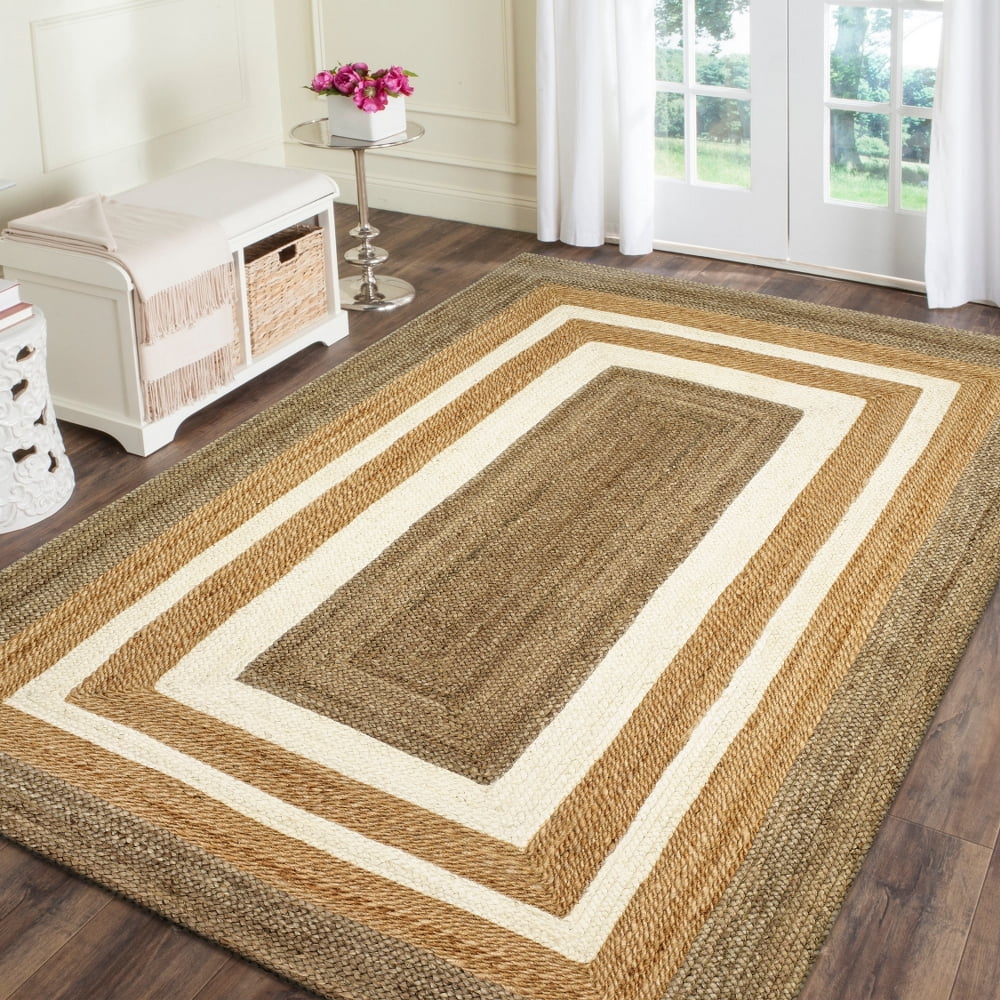 LR Home Classic Jute Grey / Bleach Indoor Accent Rug (3'6" x 5'6
