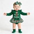 thumbnail image 2 of Enyan My First Christmas Baby Girl Outfit Newborn Infant Girl Long Sleeve Top Tutu Dress Headband and Socks 4PCS Clothes Set, 2 of 9