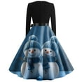 50s Dresses for Women Christmas Santa Claus Snowman Snowflake Xmas Tree
