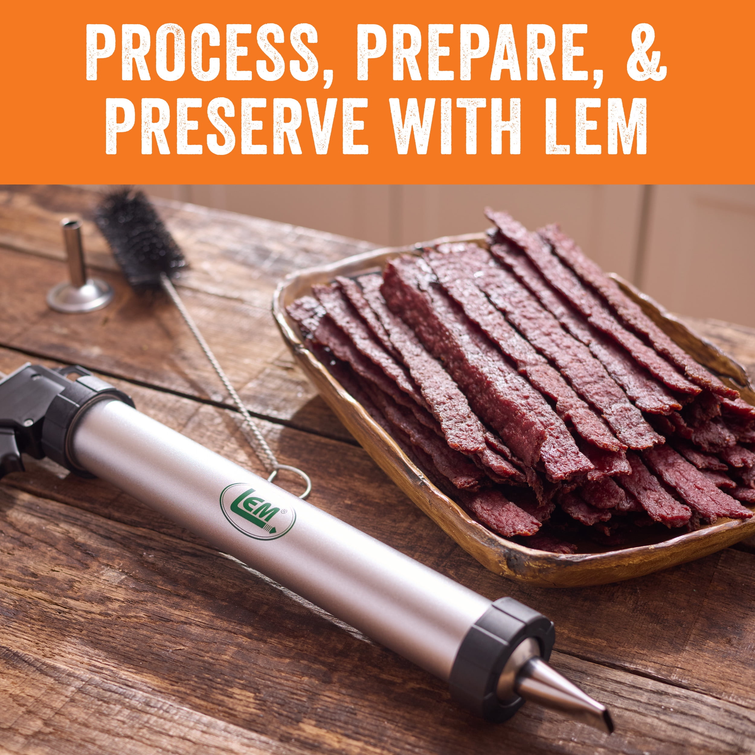 LEM Products Jerky Cannon with Nozzles and Seasonings, Jerky Maker Tool Kit
