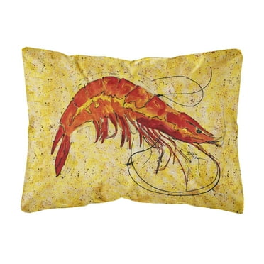 Carolines Treasures 8126PW1216 Shrimp Canvas Fabric Decorative Pillow, 12H x16W, multicolor
