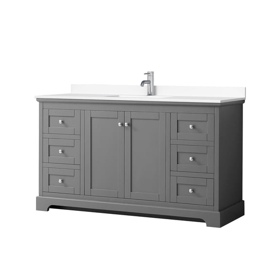 Wyndham Collection 60" Wood Single Bathroom Vanity in Chrome/Dark Gray