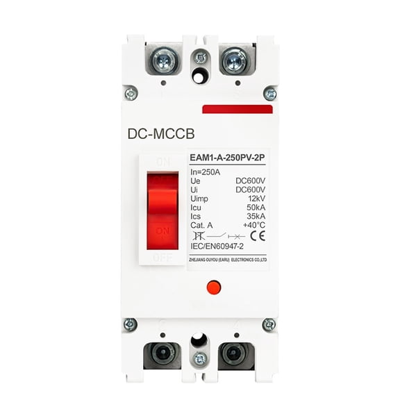 2P DC Solar Molded Case Circuit Breaker Overload Protection Switch Protector for Solar Photovoltaic PV Battery Isolator