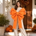 thumbnail image 7 of BBilaBu Giant Decorative Bow, 39Inch Orange DIY Bow Kit with Layered Loops and Long Tails for Front Door, Tree Topper, Wall Backdrop, Birthday Party, Wedding and Holiday Decor, 7 of 7