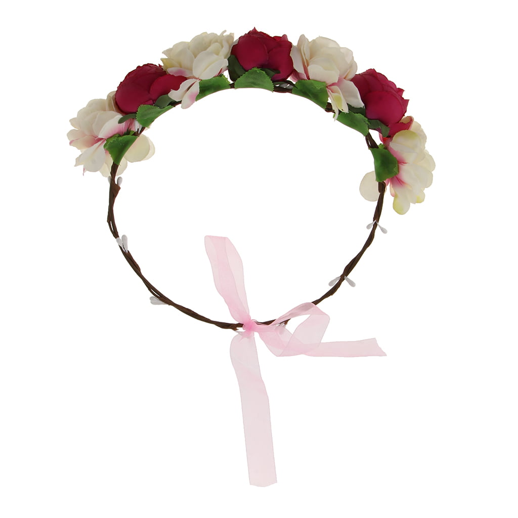 Flower Wreath Headband Garland Headpiece Wedding Festival Party Hair Costume 