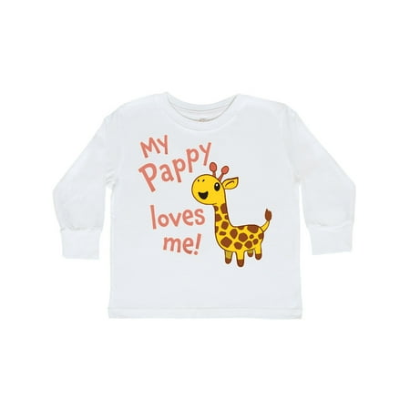 

Inktastic My Pappy Loves me- cute giraffe Gift Toddler Boy or Toddler Girl Long Sleeve T-Shirt